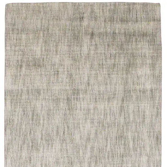 8' Taupe and Gray Chevron Hand Woven Runner Rug Photo 5