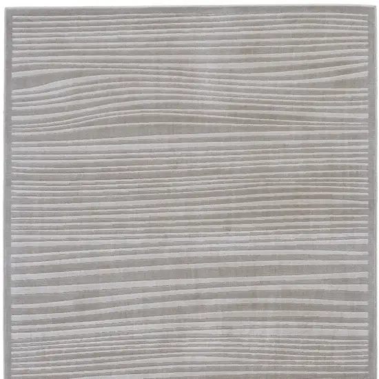 8' Taupe and Gray Power Loom Runner Rug Photo 5