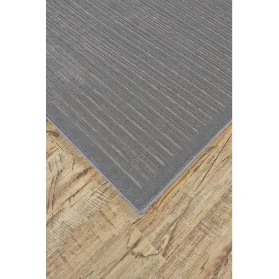 8' Taupe and Gray Power Loom Runner Rug Photo 4