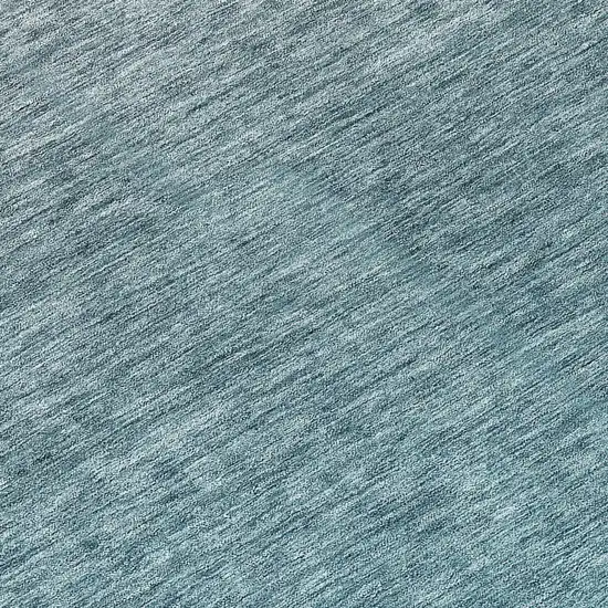 8' Teal Blue Gray And Charcoal Round Ombre Washable Indoor Outdoor Area Rug Photo 8