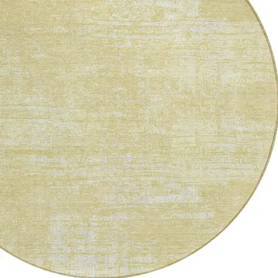 8' Wheat And Tan Round Abstract Washable Indoor Outdoor Area Rug Photo 4