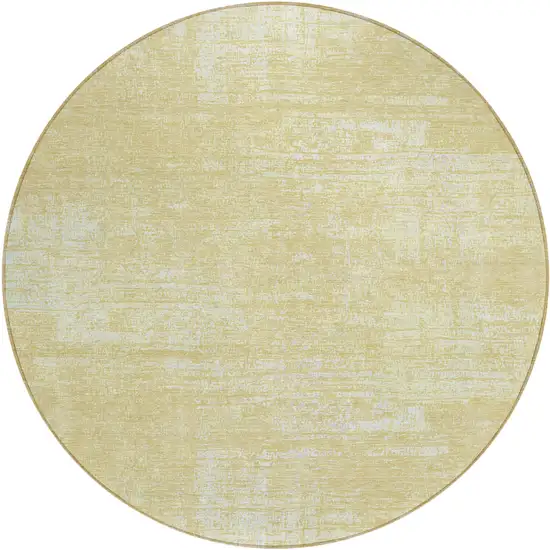 8' Wheat And Tan Round Abstract Washable Indoor Outdoor Area Rug Photo 2