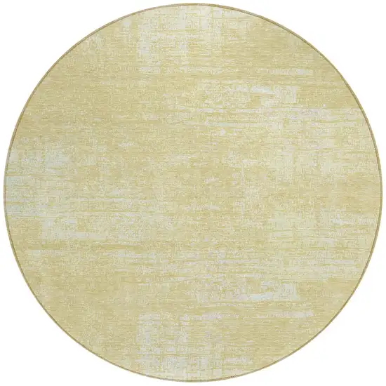 8' Wheat And Tan Round Abstract Washable Indoor Outdoor Area Rug Photo 5