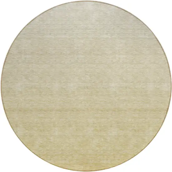 8' Wheat Gold And Tan Round Ombre Washable Indoor Outdoor Area Rug Photo 2