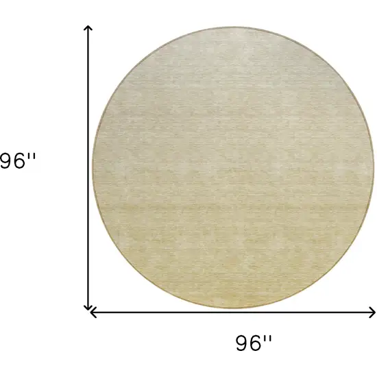 8' Wheat Gold And Tan Round Ombre Washable Indoor Outdoor Area Rug Photo 3