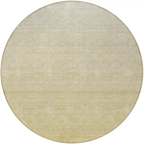 8' Wheat Gold And Tan Round Ombre Washable Indoor Outdoor Area Rug Photo 5