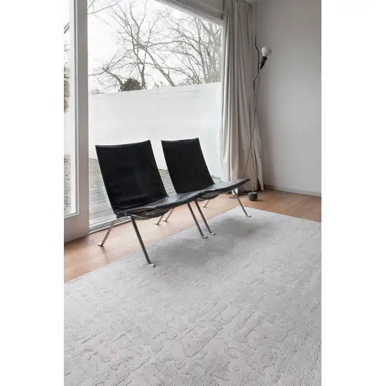 10' White Abstract Non Skid Area Rug Photo 7