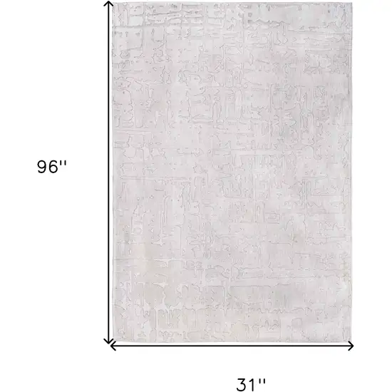 10' White Abstract Non Skid Area Rug Photo 3