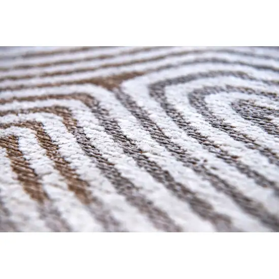 10' White Abstract Non Skid Area Rug Photo 5