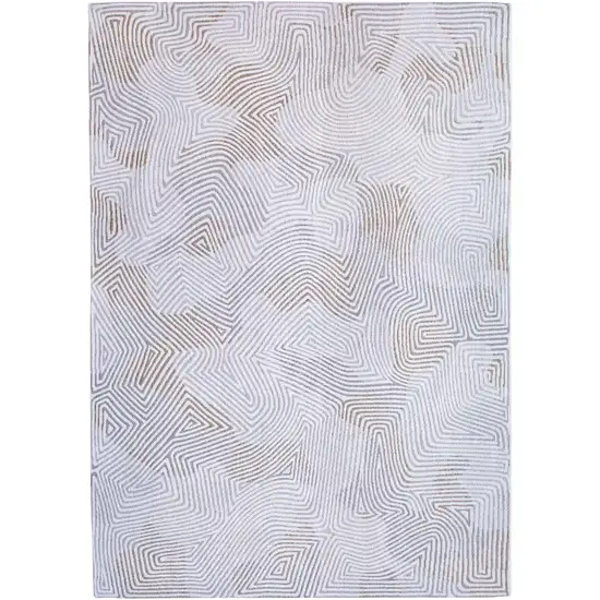 10' White Abstract Non Skid Area Rug Photo 2