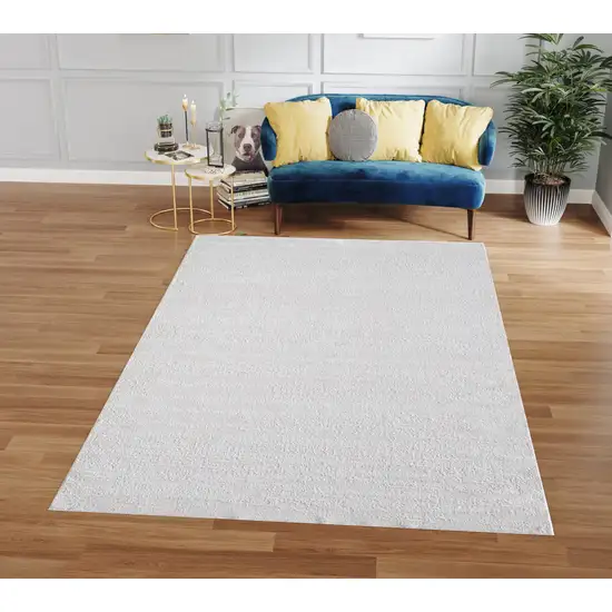 10' White Abstract Washable Non Skid Area Rug Photo 8