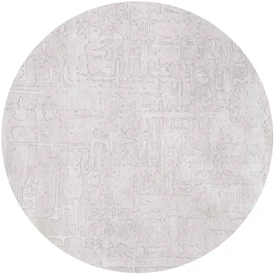 8' White Round Abstract Non Skid Area Rug Photo 6