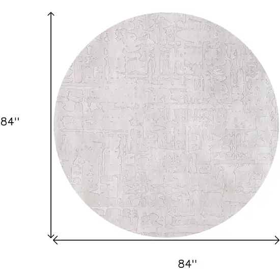 8' White Round Abstract Non Skid Area Rug Photo 3