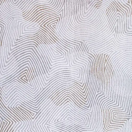 8' White Round Abstract Non Skid Area Rug Photo 7