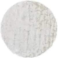 Photo of 8' White Round Shag Tufted Handmade Area Rug
