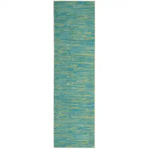 Photo of 2' X 6' Abstract Non Skid Indoor Outdoor Runner Rug