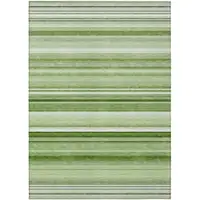 Photo of 3' X 4' Artichoke Green Striped Washable Non Skid Indoor Outdoor Area Rug