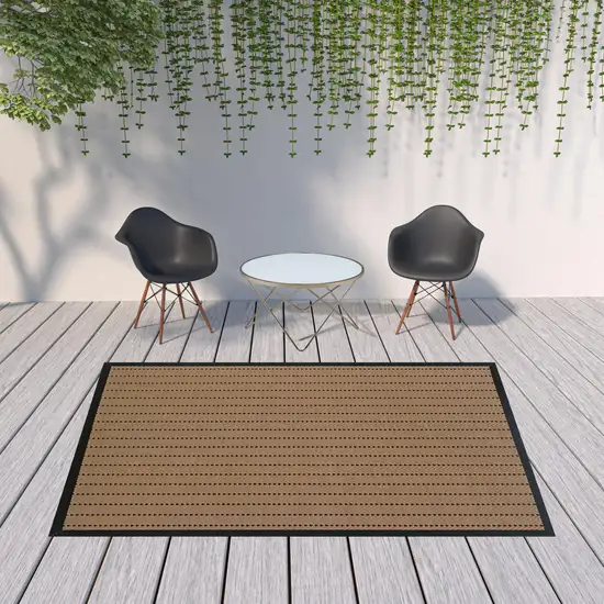 8' X 11' Beige Geometric Stain Resistant Indoor Outdoor Area Rug Photo 2