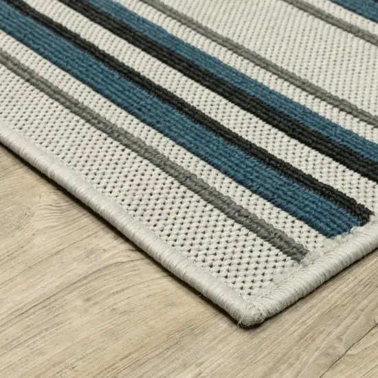 2' X 7' Beige Geometric Stain Resistant Indoor Outdoor Area Rug Photo 5