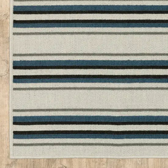 2' X 7' Beige Geometric Stain Resistant Indoor Outdoor Area Rug Photo 4