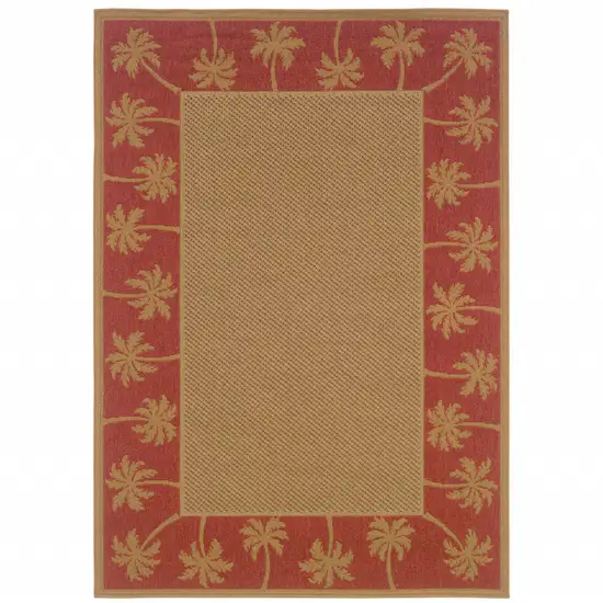 3' X 5' Beige Stain Resistant Indoor Outdoor Area Rug Photo 1