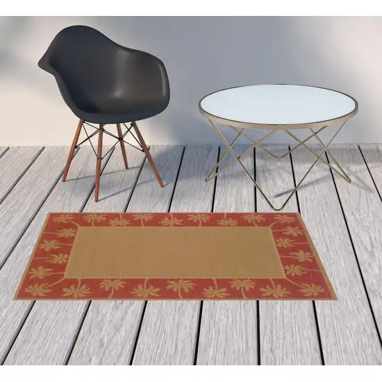 3' X 5' Beige Stain Resistant Indoor Outdoor Area Rug Photo 2