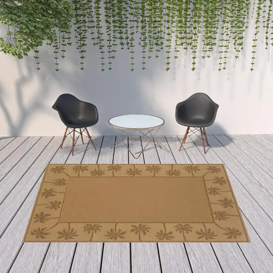 8' X 11' Beige Stain Resistant Indoor Outdoor Area Rug Photo 2