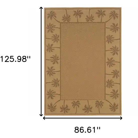 8' X 11' Beige Stain Resistant Indoor Outdoor Area Rug Photo 5