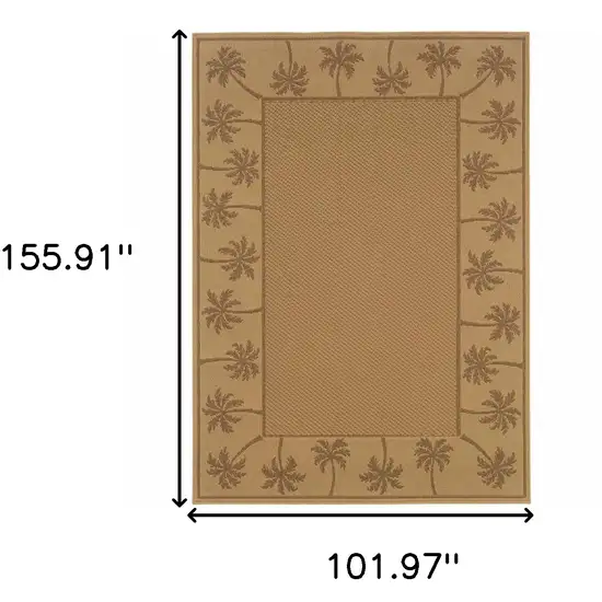 9' X 13' Beige Stain Resistant Indoor Outdoor Area Rug Photo 5