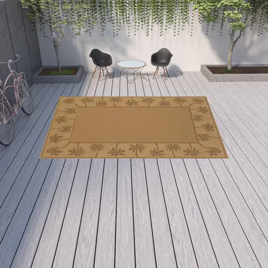 9' X 13' Beige Stain Resistant Indoor Outdoor Area Rug Photo 2