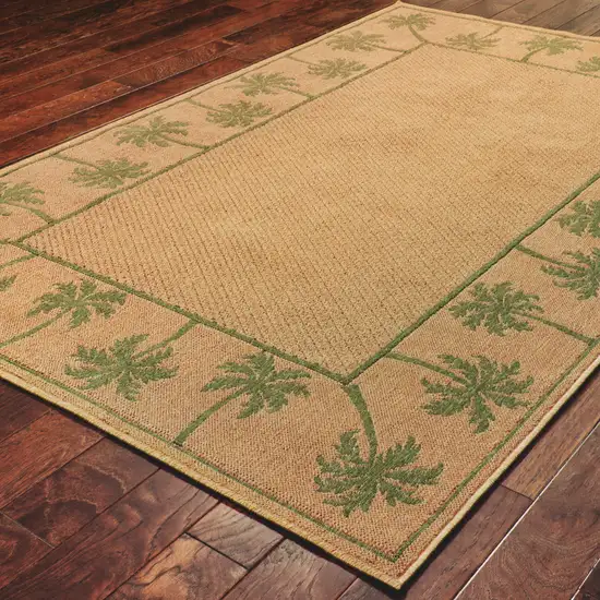 3' X 5' Beige Stain Resistant Indoor Outdoor Area Rug Photo 4