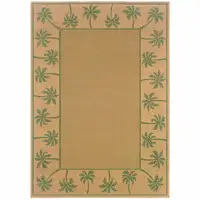 Photo of 3' X 5' Beige Stain Resistant Indoor Outdoor Area Rug