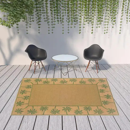 8' X 11' Beige Stain Resistant Indoor Outdoor Area Rug Photo 2