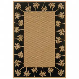 Photo of 3' X 5' Beige Stain Resistant Indoor Outdoor Area Rug