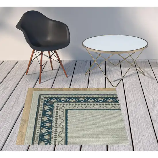 2' X 3' Beige Stain Resistant Indoor Outdoor Area Rug Photo 3