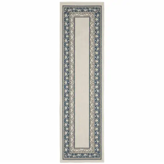 2' X 7' Beige Stain Resistant Indoor Outdoor Area Rug Photo 1