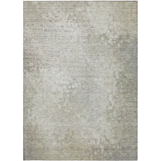 3' X 4' Beige Washable Non Skid Indoor Outdoor Area Rug Photo 4