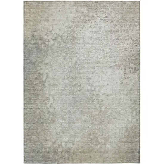 3' X 4' Beige Washable Non Skid Indoor Outdoor Area Rug Photo 2