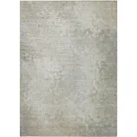 Photo of 3' X 5' Beige Washable Non Skid Indoor Outdoor Area Rug