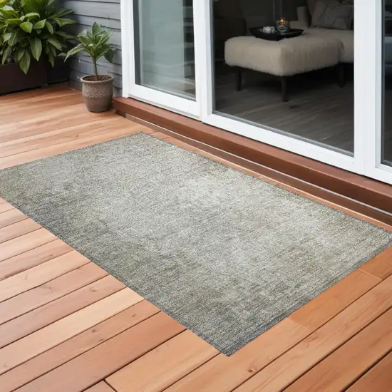 Beige Washable Non Skid Indoor Outdoor Area Rug Photo 1