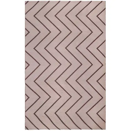 3' X 5' Beige Waves Stain Resistant Indoor Outdoor Area Rug Photo 1