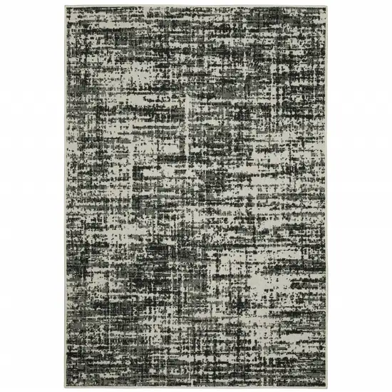 6' X 9' Black Abstract Stain Resistant Indoor Outdoor Area Rug Photo 2