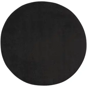 Photo of 4' X 4' Black Round Non Skid Indoor Outdoor Area Rug