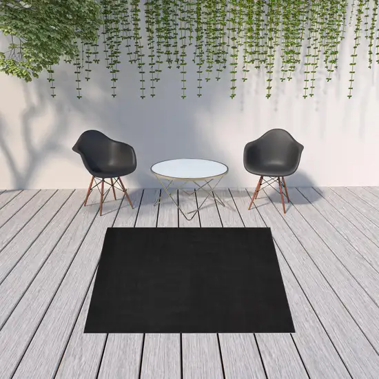 7' X 7' Black Square Non Skid Indoor Outdoor Area Rug Photo 2