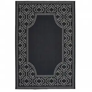 Photo of 3' X 5' Black Stain Resistant Indoor Outdoor Area Rug