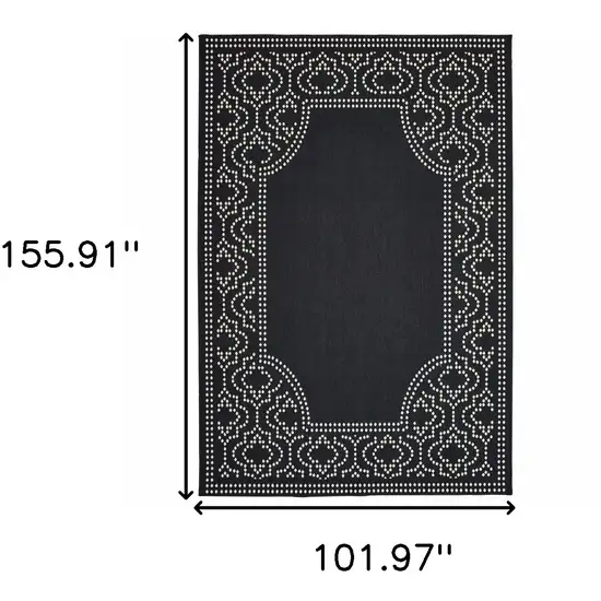 9' X 13' Black Stain Resistant Indoor Outdoor Area Rug Photo 5