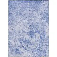 Photo of 3' X 4' Blue Abstract Washable Non Skid Indoor Outdoor Area Rug