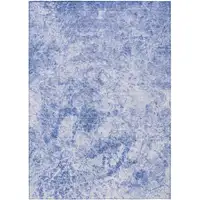 Photo of 3' X 5' Blue Abstract Washable Non Skid Indoor Outdoor Area Rug