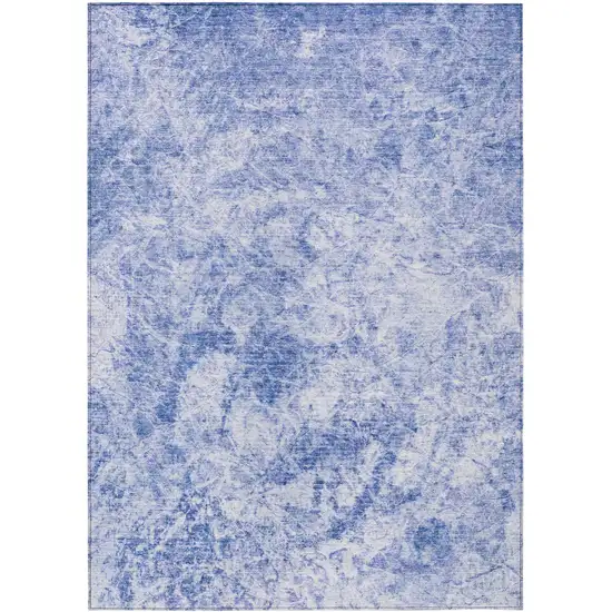 3' X 5' Blue Abstract Washable Non Skid Indoor Outdoor Area Rug Photo 2