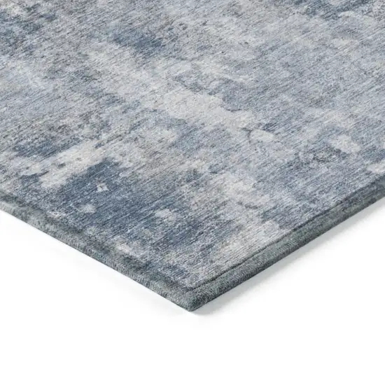 3' X 4' Blue Abstract Washable Non Skid Indoor Outdoor Area Rug Photo 7